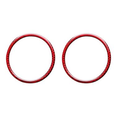 Imagem de KACEPAR Pacote com 2, capa de acabamento interior para alto-falante de porta de carro, compatível com Mustang 2015-2020 - vermelho