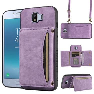 Imagem de Capa de telefone para Samsung Galaxy J2 Pro 2018 capa carteira com alça de ombro transversal e porta-cartão de crédito de couro bolso fino suporte acessórios para celular J 2 J2pro J250M SM-J250M