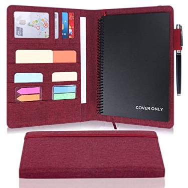 Imagem de Capa de caderno tamanho executivo para Rocketbook A5 22,4 x 15,2 cm, organizador de portfólio impermeável com suporte para caneta e compartimentos para cartões, capa protetora para diários - viagens