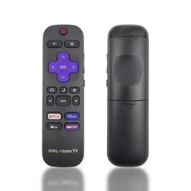 Imagem de Ceybo Controle remoto de substituição OEM para Roku Smart TV com teclas de atalho Netflix, Disney+, Apple TV e HBO Max