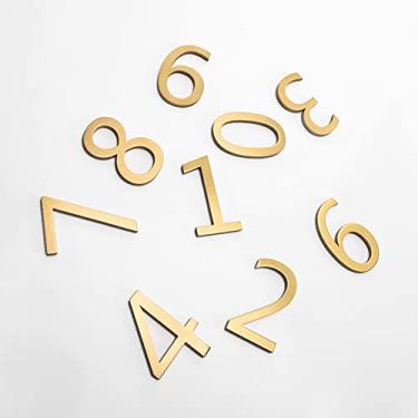 Imagem de Brass Numbers, Creative Hotel Room Number Plate Home Retro Homestay 50mm High 1pc (Color : Number 0)