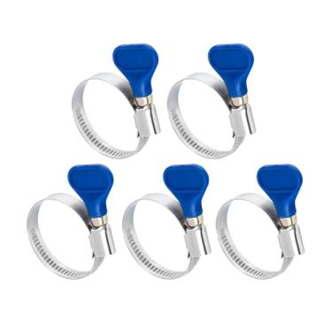 Imagem de POWERTEC 70247 Braçadeiras de parafuso de polegar de aço inoxidável de 3,5 cm, braçadeiras de mangueira ajustáveis para mangueira de piscina para piscinas acima do solo e tubos de PVC, braçadeira de