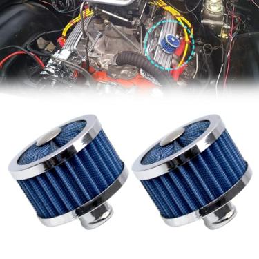 Imagem de RYANSTAR RACING 2 peças 23 mm tampa de válvula de ventilação de alto fluxo filtro de respiração filtro de ar universal para carro filtro de entrada de ar frio pequeno filtro de ar respiro capa de