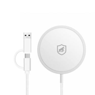 Imagem de Gshield Carregador Por Indução Wireless Magnético Sem Fio Tipo C 15W, Compatível com MagSafe Carregamento Rápido 1M, Branco
