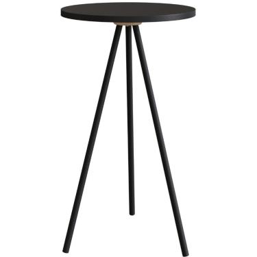 Imagem de Mesa Lateral Redonda Artesano 58,5 Cm (altura) Em Mdp Preto Estrutura Metálica Em Aço P...