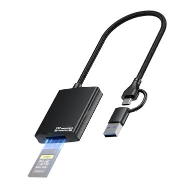Imagem de JJC Leitor de cartão CFexpress tipo A com USB 3.2 (geração 2) 10 Gbps, adaptador USB C/USB A 2 em 1 tipo A CFexpress, compatível com Wins/Mac OS/Linux/Android (apenas para cartão CFexpress tipo A)