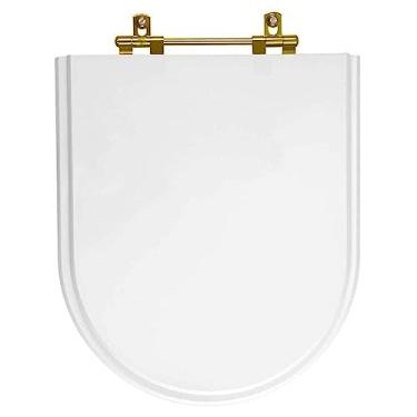 Imagem de Assento Sanitario Riviera Branco Para Vaso Celite Com Ferragem Dourada