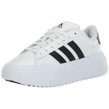 Imagem de adidas Tênis feminino Grand Court Platform, Branco/Preto/Preto, 41