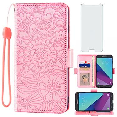 Imagem de Asuwish Capa carteira compatível com Samsung Galaxy J7 Pro J730G, protetor de tela de vidro temperado, suporte para cartão, acessórios de celular, capa para celular para J7pro J 7 2017 7J J730F