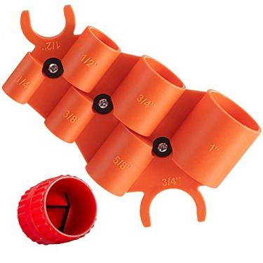 Imagem de Ferramenta de chanfro de tubo de alargador externo interno de 1/20.3 cm a 1-5/20.3 cm, medidor de profundidade de 1/10.2 cm a 2.5 cm e ferramenta de rebarbação de tubos para PVC/PPR/cobre/latão/tubos