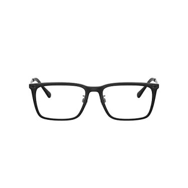 Imagem de Emporio Armani Óculos de sol masculinos EA3169F Low Bridge Fit retangular, preto/lente demonstração, 55 mm, Preto fosco, lentes de demonstração, 55 mm