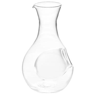 Imagem de Cabilock Decantador de vidro de pote de vinho gelado de 360 ml com recuo de polegar, dispensador de vinho soprado à mão para servir refrigerado e aeração, jarra de vidro compacta de 10 cm para bar em