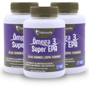 Imagem de Kit 3und. 180 Cáps Ômega 3 SUPER EPA 1.500mg. Selo IFOS