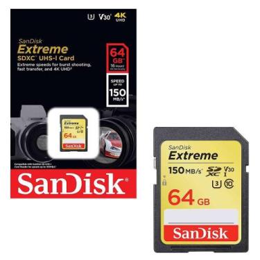 Imagem de Cartão de Memória SDXC Sandisk 64GB Extreme 150 MB/s