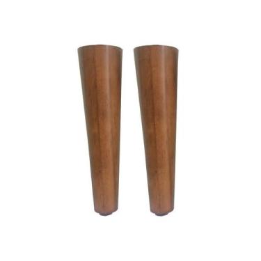 Imagem de 2 Pe Palito 10cm Sem Parafuso Marrom Claro Pernas Para Moveis - jthome