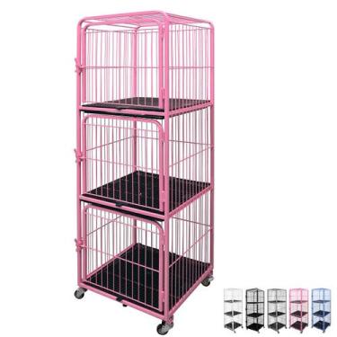 Imagem de Canil Gaiola Vertical 3 Lugares Cães Cachorro Pet Shop Tosa - Açomix, 