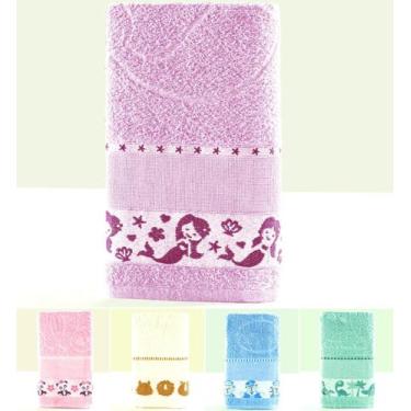 Imagem de Toalha de banho infantil p/ bordar ponto cruz + tamanho perfeito para 