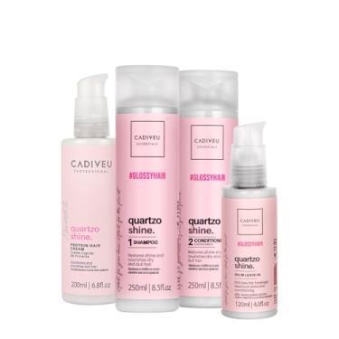 Imagem de Kit Cadiveu Professional Quartzo Shine Shampoo Condicionador Balm e Protein Hair Cream (4 produtos)