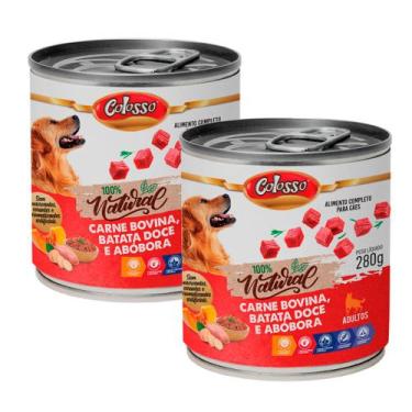 Imagem de Kit 2 Ração Úmida para Cachorro Colosso Natural Adulto Patê Sabor Carn
