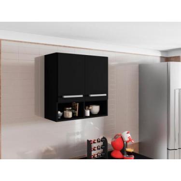 Imagem de Armario Suspenso de Parede Argelia Preto Bela Casa - Casa Moderna Move