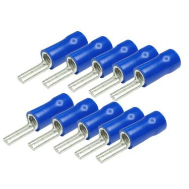 Imagem de Kit Com 10 Terminais Conector Pré Isolado Pino Agulha 16mm Azul (pino 