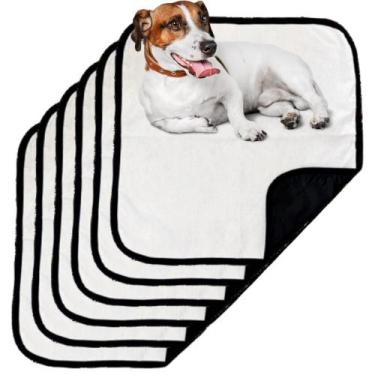 Imagem de 6 Caminhas para Cães e Gatos Dobrável 200 Lavagens 45x45 Branco com Bo