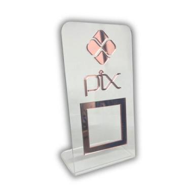 Imagem de Placa Pix Para Pagamento QR Code Cristal - Kit 2 UNID COR:Cristal com 