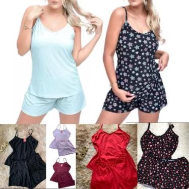 Imagem de pijama short doll feminino roupa de dormir liganete TB moda fitness, S