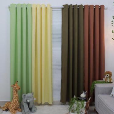 Imagem de Cortina Sala/Quarto Safari 600X250 Colorida Para Varão - Fabritex