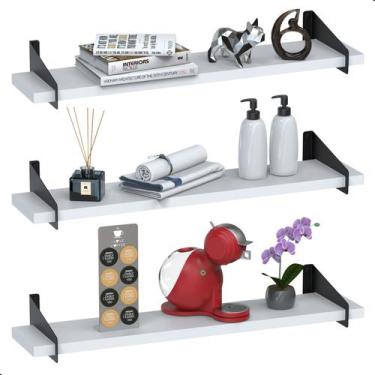 Imagem de 3 Prateleiras De Madeira Estilo Industrial Suspensa Max50p - Ghiz, Bra