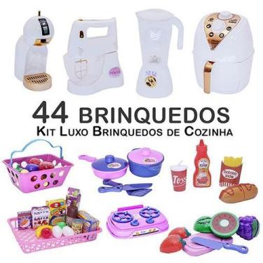 Imagem de Kit Infantil Air Fryer Comida Mercado Cafeteira  Panela 44pç - Zuca To