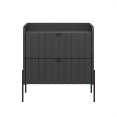 Imagem de mesa de cabeceira grafite moderna moriah 60cm alto padrão - Aprire Móv