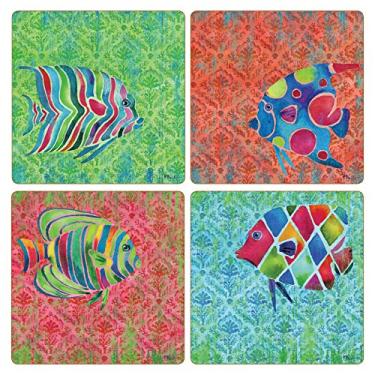 Imagem de CoasterStone Porta-copos absorventes "Kailua Cove" (conjunto com 4), 10 cm, multicolorido