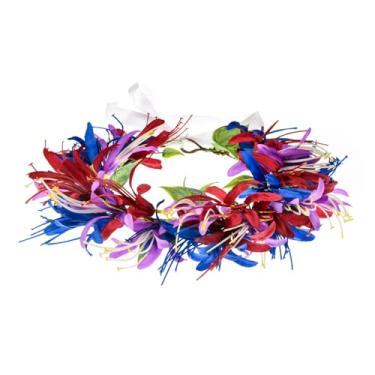 Imagem de Delicate Dew Tiara feminina havaiana com flor tropical Luau para festa na praia (azul roxo bordô)