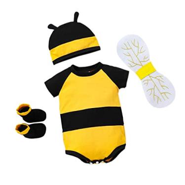 Imagem de Dressy Daisy Infant Baby Honey Bee Onesie Romper Costume Bodysuit Party Dress Up Set with Wings, Socks and Hat Size 6-9 Months