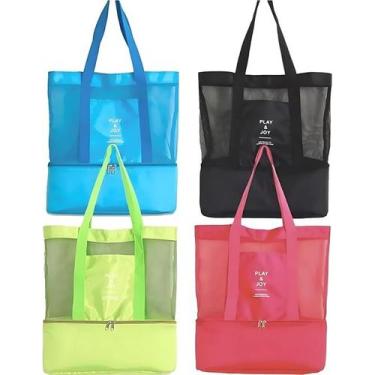 Imagem de Bolsa de Praia Térmica Grande com Cooler e Alça para Viagem Passeio e 