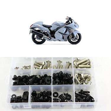 Imagem de Parafusos de carenagem completos Xitomer, para Suzuki GSX1300R HAYABUSA 2008 2009 2010 2011 2012 2013 2014 2015 2016 2017 2018 2019, conjunto completo de parafusos/fixações/kits de montagem (prata)