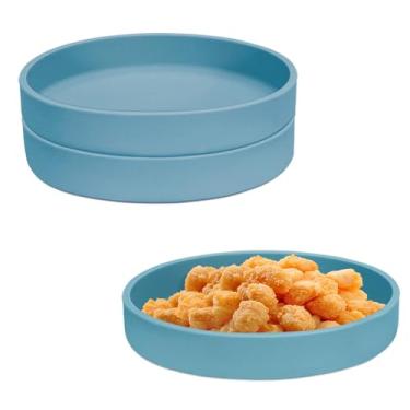 Imagem de Sekonow 3 pratos de silicone para sobremesa, pratos pequenos reutilizáveis, pratos de aperitivo de 15 cm, pratos de bolo, pratos de coquetel para lanches, nozes, doces, saladas, pães, omeletes, frutas