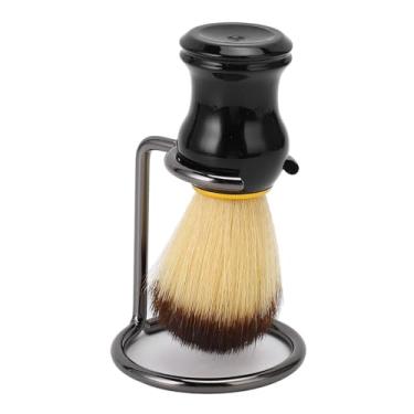 Imagem de Pincel de Barbear Com Suporte Masculino Conjunto de Escova de Barbear Molhado para Creme de Barbear Sabão Kit de Preparação de Aço Inoxidável