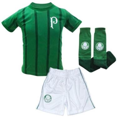 Imagem de Uniforme Infantil Palmeiras Kit 3 Peças Oficial - Revedor, Tam 12