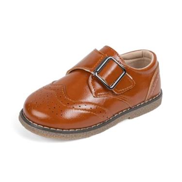 Imagem de ohsofy Mocassins femininos Penny Casual Infantil Meninas Uniforme Escolar Oxford Conforto Sola Antiderrapante Laço Gancho Vestido de Festa de Casamento Sapatos (Bebê/Criança Pequena), B - Marrom, 11