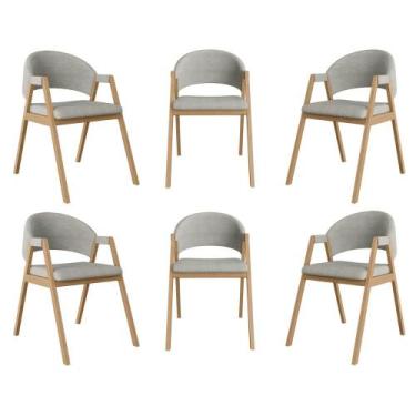 Imagem de Kit 6 Cadeiras Suellen Luxo Reforçada Mesa de Jantar Linho - B Balaqui