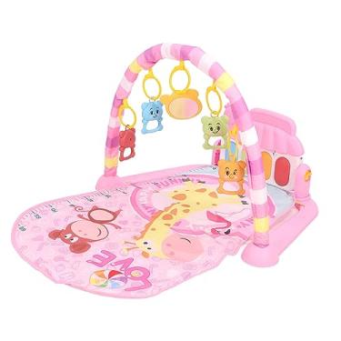 Imagem de Tapete de Brincar de Ginástica para Bebês, Tapete de Atividades de Ginástica e Piano para Barriga, Centro de Atividades Musicais para Brinquedos Infantis Recém-nascidos (Rosa)