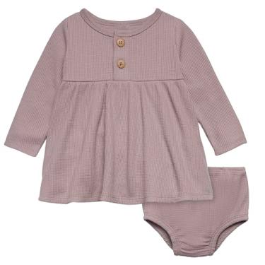 Imagem de Modern Moments by Gerber Conjunto de vestido mini waffle com capa de fralda para bebês meninas, Lilás médio, 6-9 Meses