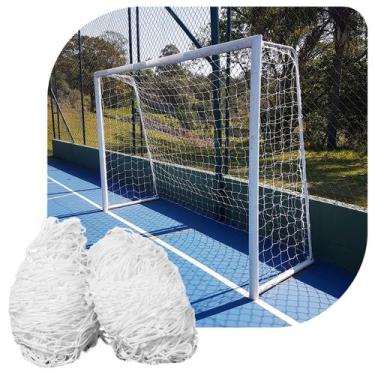 Imagem de Par de Rede para Trave de Gol Futsal Fio 2 Nylon Futebol de Salão - Gi