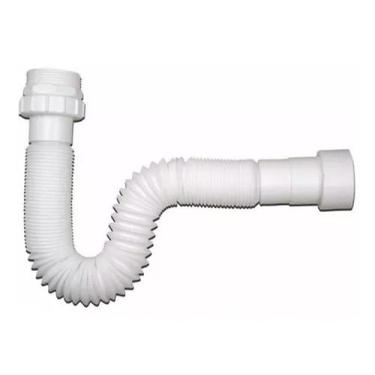 Imagem de Sifão Sanfonado Flexível Branco Pia Banheiro Cozinha - Luconi, Branco