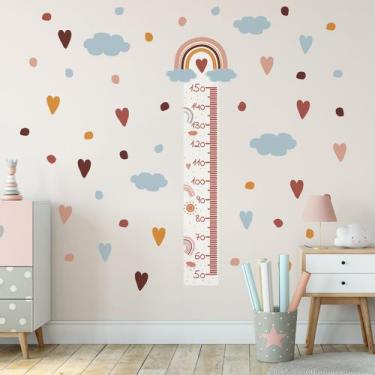 Imagem de Adesivo de Parede Arco-Íris Régua de Crescimento Cobre 3m2 - Quartinho