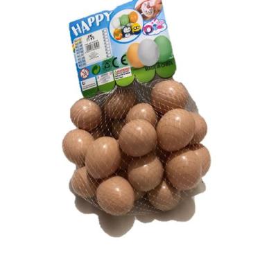 Imagem de Kit 12 Ovinhos Falsos De Plástico De Mentira Galinha Boba - Aparecida