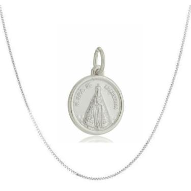 Imagem de Corrente Com Pingente Nossa Senhora De Aparecida Prata 925 Kl - Junior