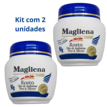 Imagem de Creme Hidratante Facial C/ Óleo de Amendoas 50g - Kit 2 Unid - Magilen
